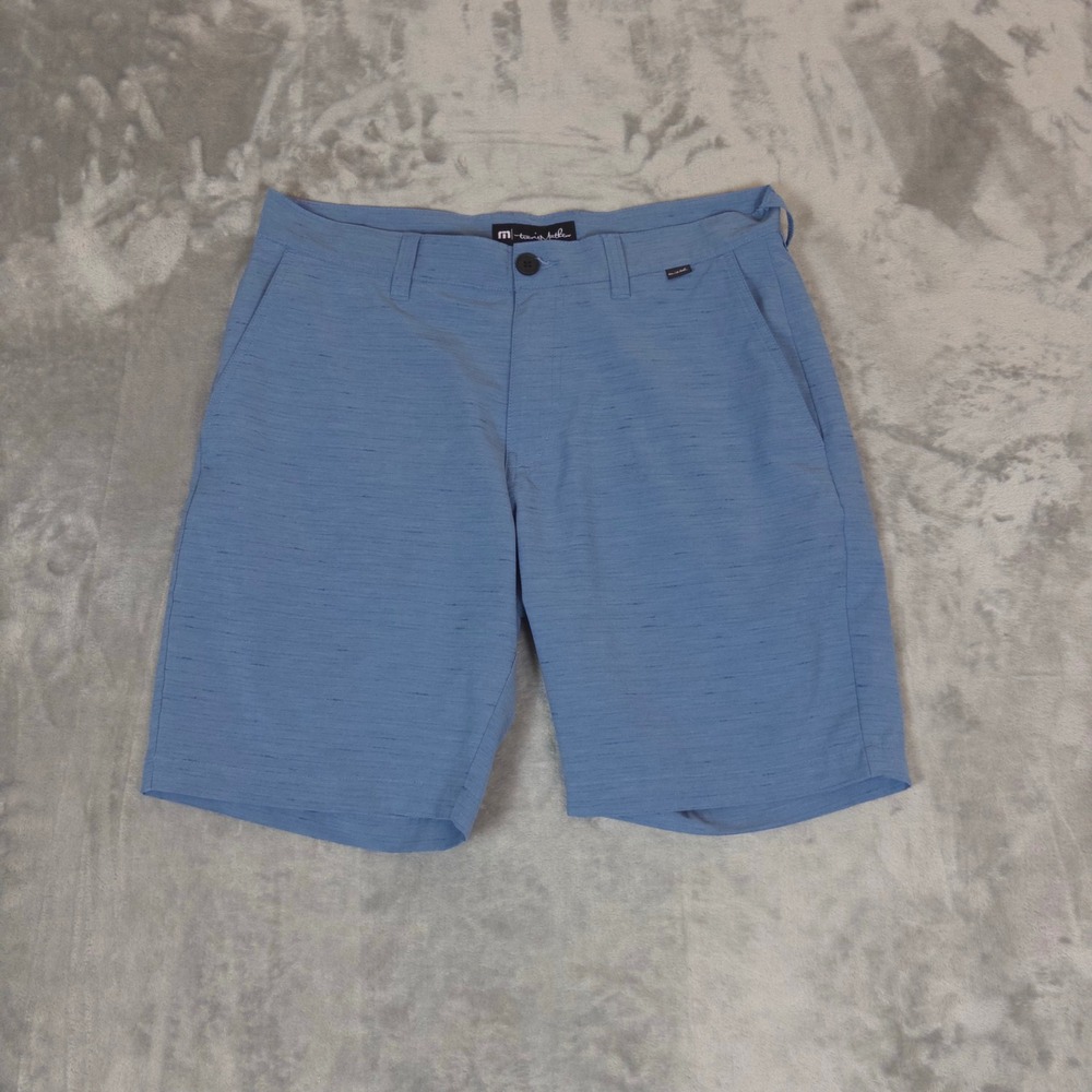 Travis Mathew Golf Shorts Mens 33 Blue Heathered Performance Activewear